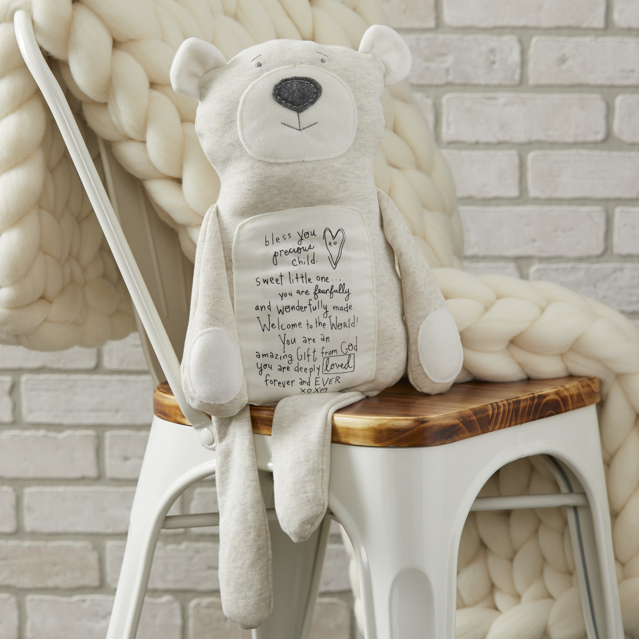 Poetic Threads by Lori Siebert Light Gray Bear 10.5" x 12.5" thumbnail